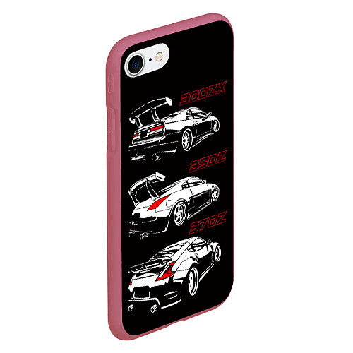 Чехол iPhone 7/8 матовый NISSAN 300 ZX 350Z 370Z JDM STYLE / 3D-Малиновый – фото 2