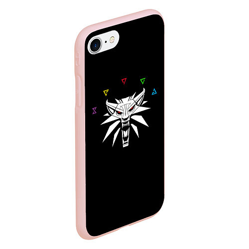 Чехол iPhone 7/8 матовый LOGO THE WITCHER / 3D-Светло-розовый – фото 2