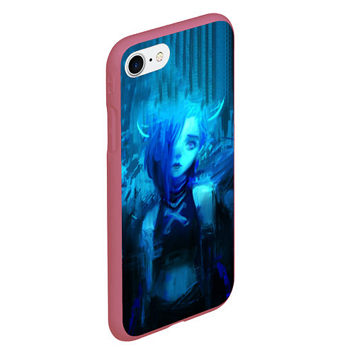 Чехол iPhone 7/8 матовый Arcane League Of Legends JINX / 3D-Малиновый – фото 2