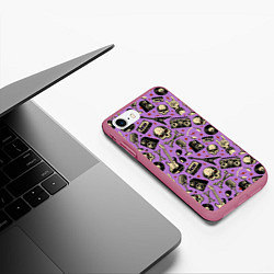 Чехол iPhone 7/8 матовый Rock n Roll alive!, цвет: 3D-малиновый — фото 2
