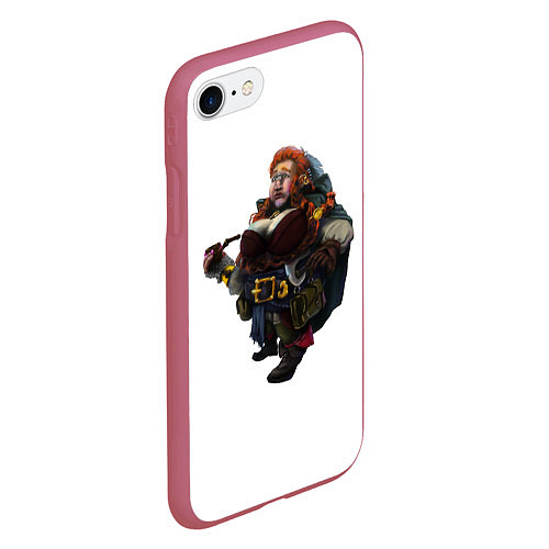 Чехол iPhone 7/8 матовый Dwarf girl / 3D-Малиновый – фото 2