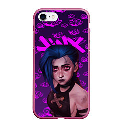 Чехол iPhone 7/8 матовый League Of Legends ARCANE JINX НЕОН