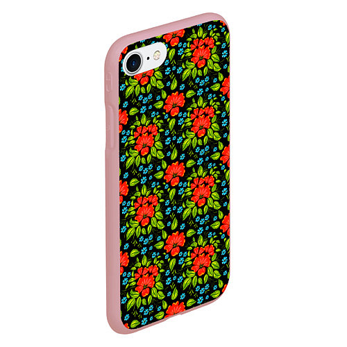 Чехол iPhone 7/8 матовый Цветы хохлома / 3D-Баблгам – фото 2