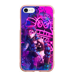 Чехол iPhone 7/8 матовый League Of Legends Arcane ДЖИНКС НЕОНОВАЯ КРАСКА, цвет: 3D-светло-розовый