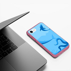 Чехол iPhone 7/8 матовый МоРское Дно с Акулами, цвет: 3D-малиновый — фото 2