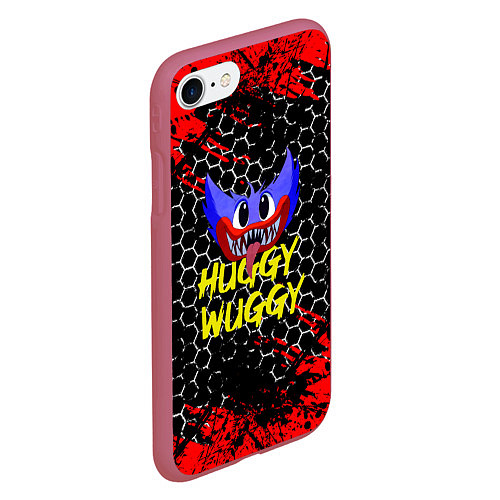 Чехол iPhone 7/8 матовый Huggy Wuggy соты / 3D-Малиновый – фото 2