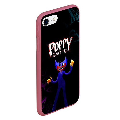 Чехол iPhone 7/8 матовый Poppy Playtime бабочки / 3D-Малиновый – фото 2
