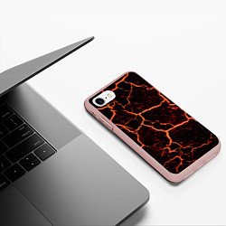 Чехол iPhone 7/8 матовый Раскаленная лаваhot lava, цвет: 3D-светло-розовый — фото 2