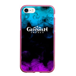 Чехол iPhone 7/8 матовый Genshin Impact Облака, цвет: 3D-малиновый