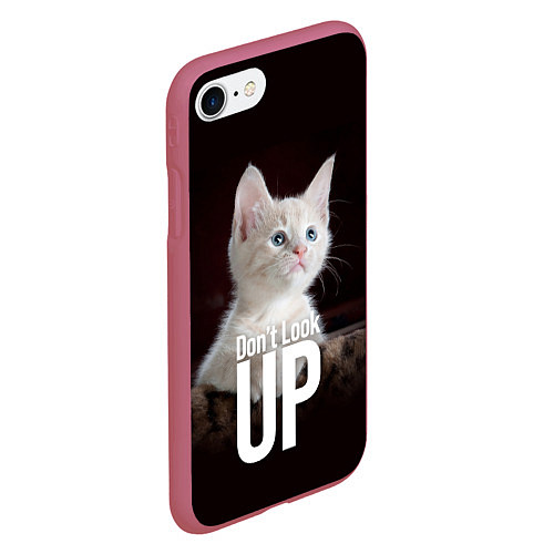 Чехол iPhone 7/8 матовый Kitten, dont look up! / 3D-Малиновый – фото 2