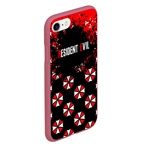 Чехол iPhone 7/8 матовый Umbrella Corporation Pattern / 3D-Малиновый – фото 2