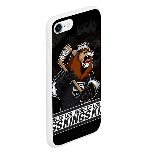 Чехол iPhone 7/8 матовый Лос Анджелес Кингз, Los Angeles Kings / 3D-Белый – фото 2