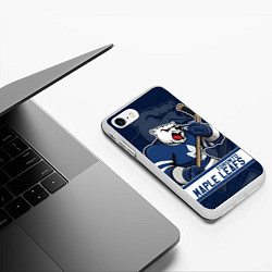 Чехол iPhone 7/8 матовый Торонто Мейпл Лифс, Toronto Maple Leafs Маскот, цвет: 3D-белый — фото 2