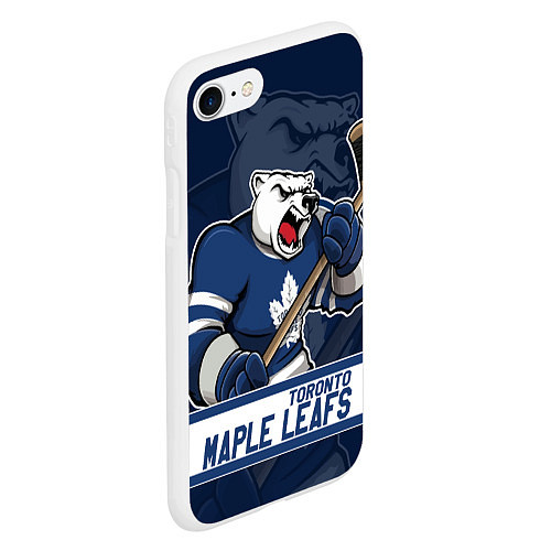 Чехол iPhone 7/8 матовый Торонто Мейпл Лифс, Toronto Maple Leafs Маскот / 3D-Белый – фото 2
