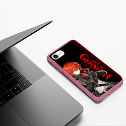 Чехол iPhone 7/8 матовый ДИЛЮК DILUC ГЕНШИН ИМПАКТ, цвет: 3D-малиновый — фото 2