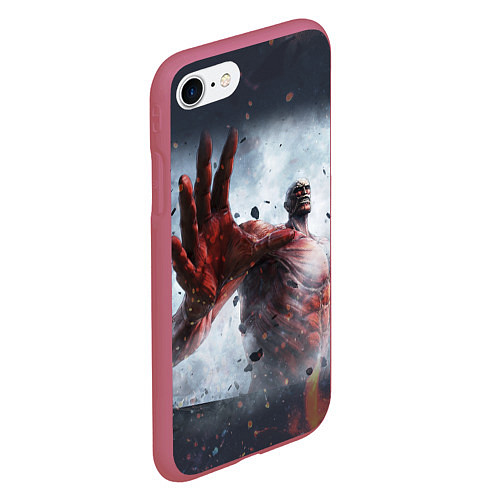 Чехол iPhone 7/8 матовый Titan Attack on Titan / 3D-Малиновый – фото 2