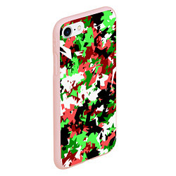 Чехол iPhone 7/8 матовый Красно-зеленый камуфляж, цвет: 3D-светло-розовый — фото 2