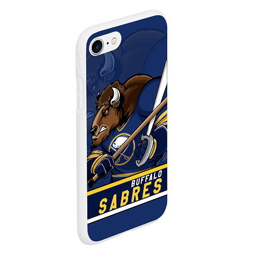 Чехол iPhone 7/8 матовый Баффало Сейберз, Buffalo Sabres / 3D-Белый – фото 2