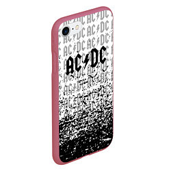 Чехол iPhone 7/8 матовый ACDC rock, цвет: 3D-малиновый — фото 2