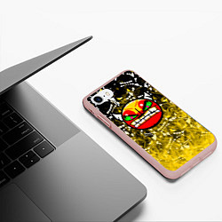 Чехол iPhone 7/8 матовый Geometry Dash demon, цвет: 3D-светло-розовый — фото 2