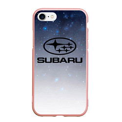 Чехол iPhone 7/8 матовый SUBARU авто, супер, цвет: 3D-светло-розовый