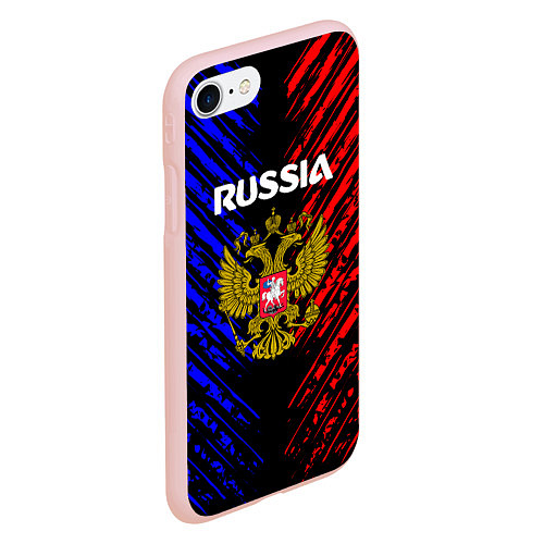 Чехол iPhone 7/8 матовый Russia Герб Патриот / 3D-Светло-розовый – фото 2