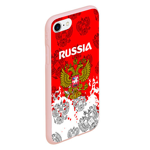 Чехол iPhone 7/8 матовый Russia Паттерн Гербов / 3D-Светло-розовый – фото 2