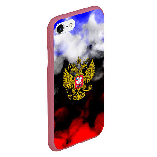 Чехол iPhone 7/8 матовый Russia Облока / 3D-Малиновый – фото 2