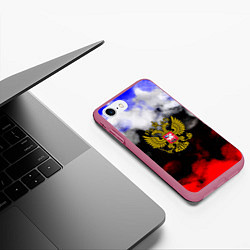 Чехол iPhone 7/8 матовый Russia Облока, цвет: 3D-малиновый — фото 2