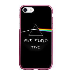 Чехол iPhone 7/8 матовый PINK FLOYD TIME ПИНК ФЛОЙД ЛОГОТИП, цвет: 3D-малиновый