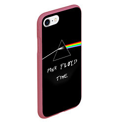 Чехол iPhone 7/8 матовый PINK FLOYD TIME ПИНК ФЛОЙД ЛОГОТИП, цвет: 3D-малиновый — фото 2