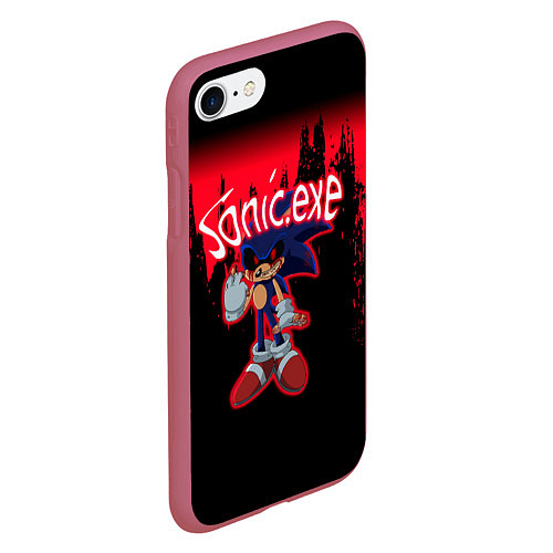 Чехол iPhone 7/8 матовый Sonic Exe супер Игра супер! / 3D-Малиновый – фото 2
