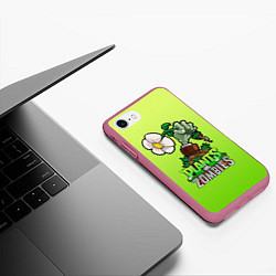 Чехол iPhone 7/8 матовый Plants vs Zombies зомбо-рука, цвет: 3D-малиновый — фото 2