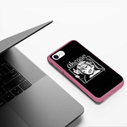 Чехол iPhone 7/8 матовый АХЕГАО AHEGAO аниме, цвет: 3D-малиновый — фото 2