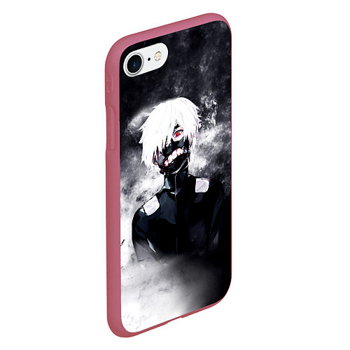 Чехол iPhone 7/8 матовый Токийский Гуль в Дыму Tokyo Ghoul Smoke / 3D-Малиновый – фото 2