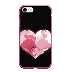 Чехол iPhone 7/8 матовый Сердце Две Кицуне