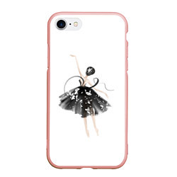 Чехол iPhone 7/8 матовый Девушка балерина, цвет: 3D-светло-розовый