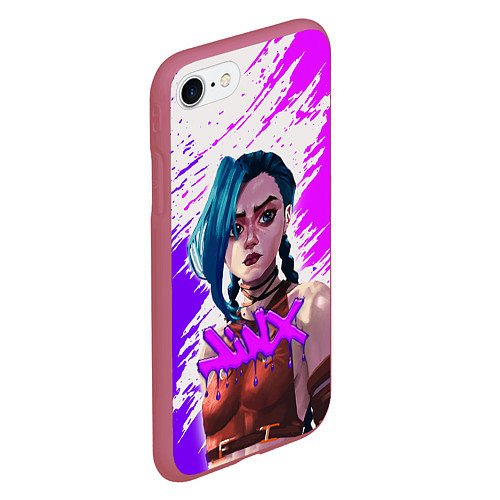 Чехол iPhone 7/8 матовый Arcane ДЖИНКС League Of Legends / 3D-Малиновый – фото 2