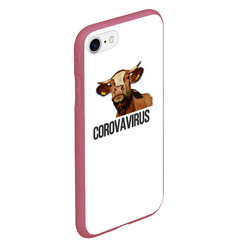 Чехол iPhone 7/8 матовый Corovavirus / 3D-Малиновый – фото 2