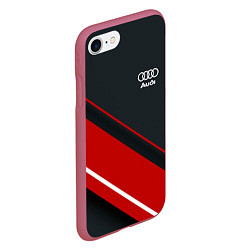 Чехол iPhone 7/8 матовый Audi sport red, цвет: 3D-малиновый — фото 2