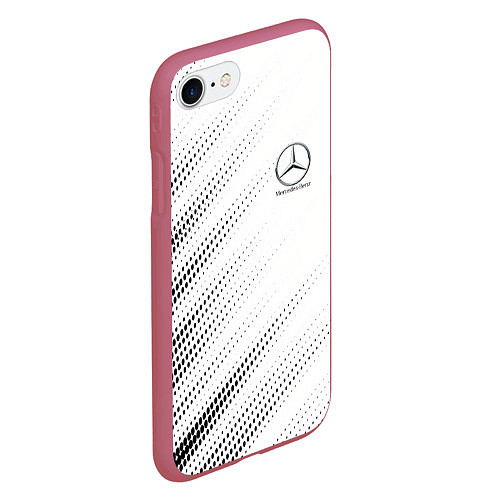 Чехол iPhone 7/8 матовый Mercedes-Benz - White / 3D-Малиновый – фото 2