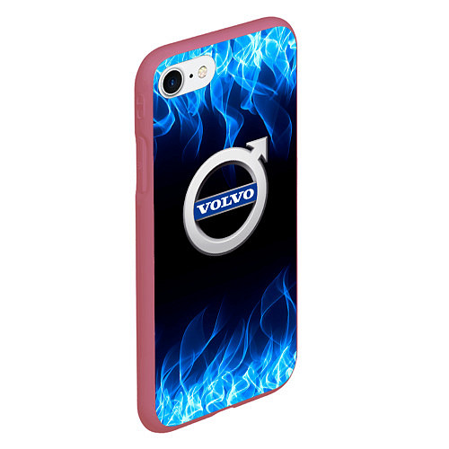 Чехол iPhone 7/8 матовый Volvo - Огонь / 3D-Малиновый – фото 2