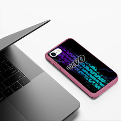 Чехол iPhone 7/8 матовый VOLVO ато супер, цвет: 3D-малиновый — фото 2
