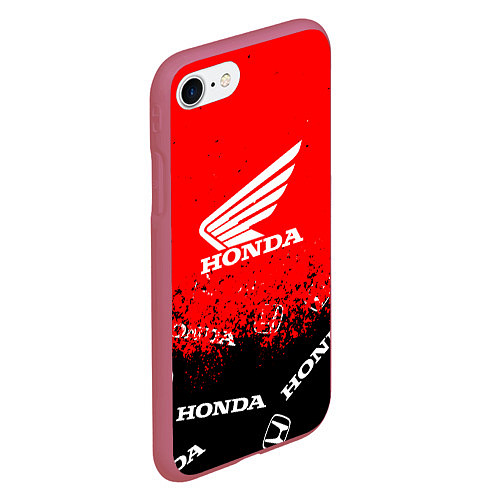 Чехол iPhone 7/8 матовый Honda sport брызги / 3D-Малиновый – фото 2