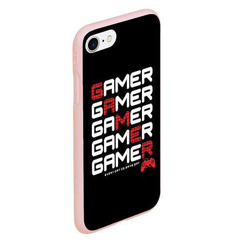 Чехол iPhone 7/8 матовый GAMER - GAMER - GAMER / 3D-Светло-розовый – фото 2