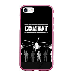 Чехол iPhone 7/8 матовый Combat, цвет: 3D-малиновый