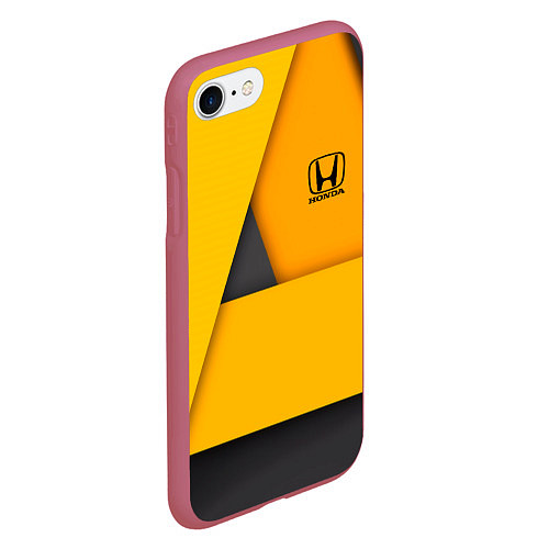 Чехол iPhone 7/8 матовый Honda - Yellow / 3D-Малиновый – фото 2