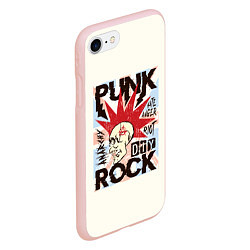 Чехол iPhone 7/8 матовый Punk Rock Панк, цвет: 3D-светло-розовый — фото 2