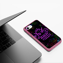 Чехол iPhone 7/8 матовый League Of Legends граффити, цвет: 3D-малиновый — фото 2