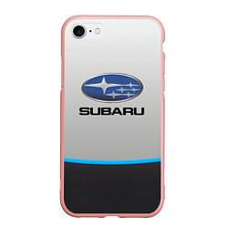 Чехол iPhone 7/8 матовый Subaru Неоновая полоса, цвет: 3D-светло-розовый